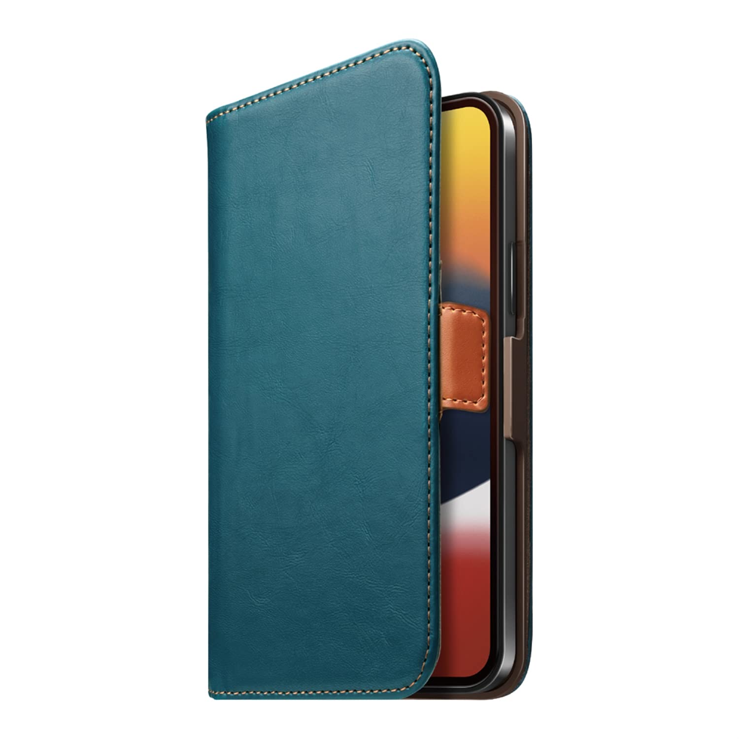 Amazon.co.jp: Premium Style iPhone 13 mini用 フリップカバー ブルー