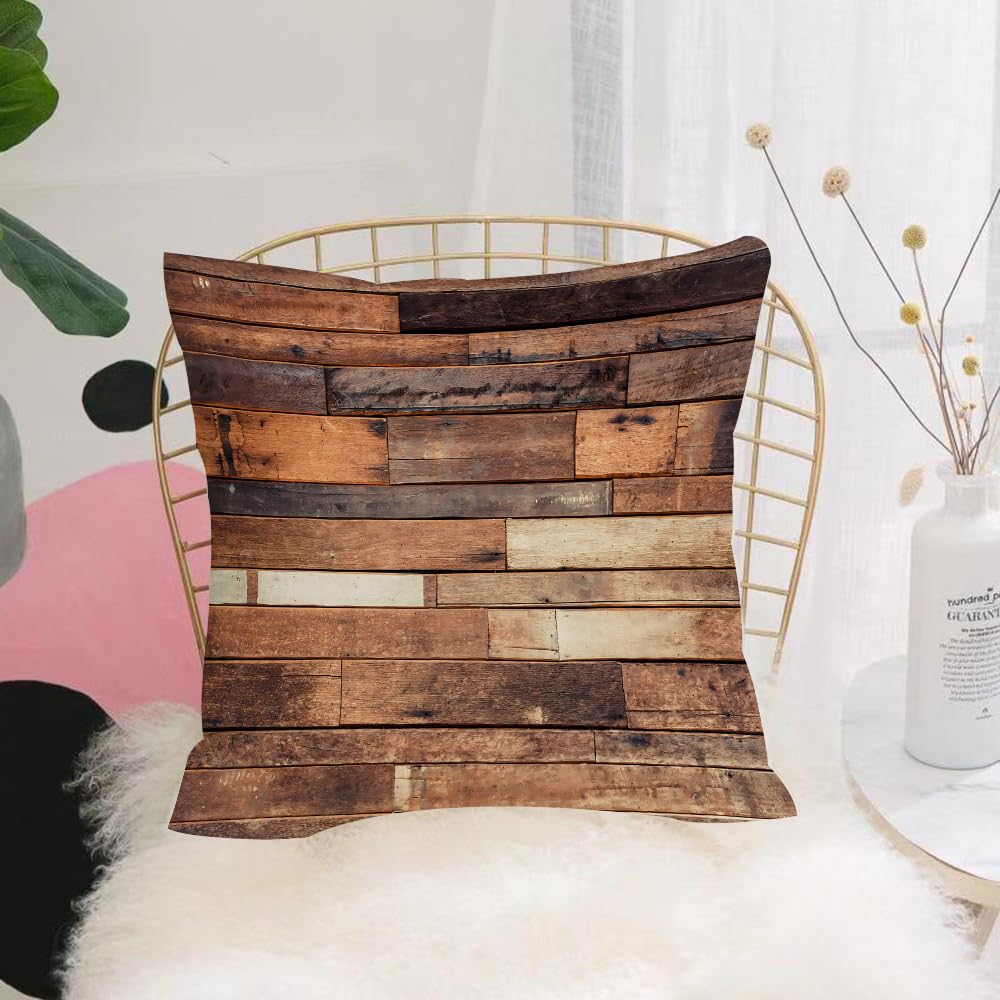 HYMSXW Cushion Cover,Throw Pillow Case Home Decorative for Living Room Bedroom Sofa Chair 20X20 Inch,WOOD BACKGROUND and table for decor natural wood,Pillowcase 50X50cm