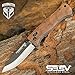 United Cutlery Bushmaster Explorer Pocket Knife - S35v Steel Blade, Zebra Wood Handle Scales, Ball Bearing Pivot Lock - Closed 4 3/8”