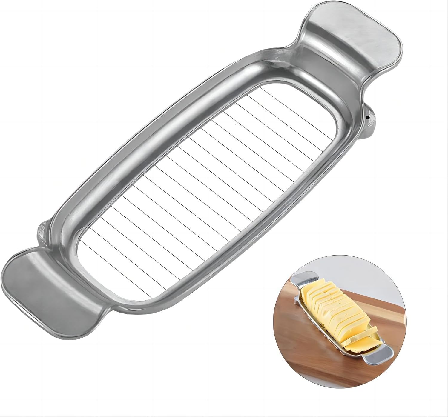 Cheese and Butter Slicer Cutter Cheese Slicers for Block Cheese Butter Slicer Cutter Butter Slicer Container Butter Cutter for Butter Squares Stainless Steel Cheese Cutter, Normal, A040104 Cheese and Butter Slicer Cutter Cheese Slicers for Block Cheese Butter Slicer Cutter Butter Slicer Container Butter Cutter for Butter Squares Stainless Steel Cheese Cutter, Normal, A040104