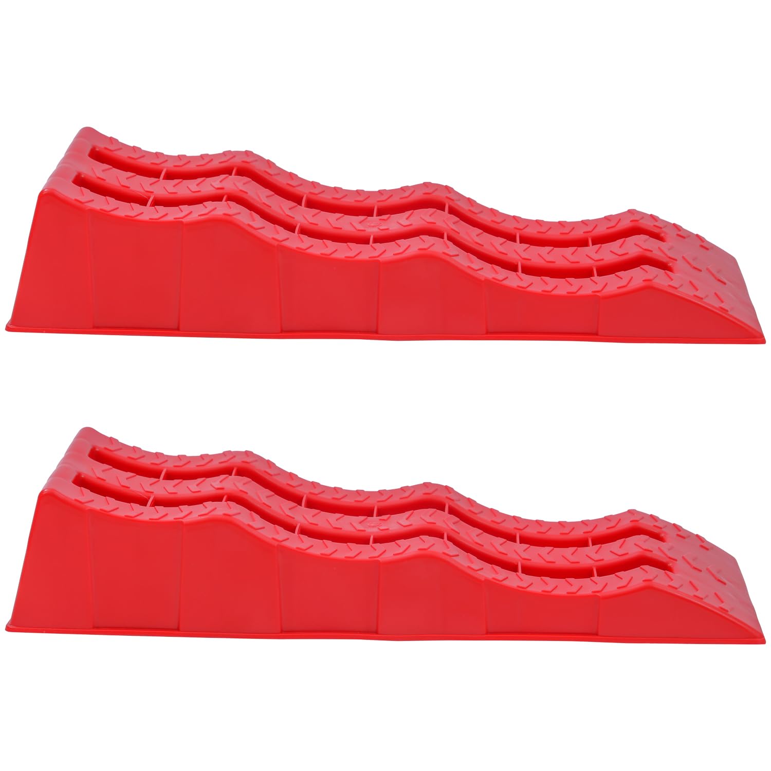 KATSU Lot de 2 rampes de nivellement pour Caravane, capacité de 4 tonnes, Robustes, en Plastique, 3 étapes, pour Camping-Car, Camping-Car, véhicules, rampes de Bordure, Blocs de Roues, niveleurs