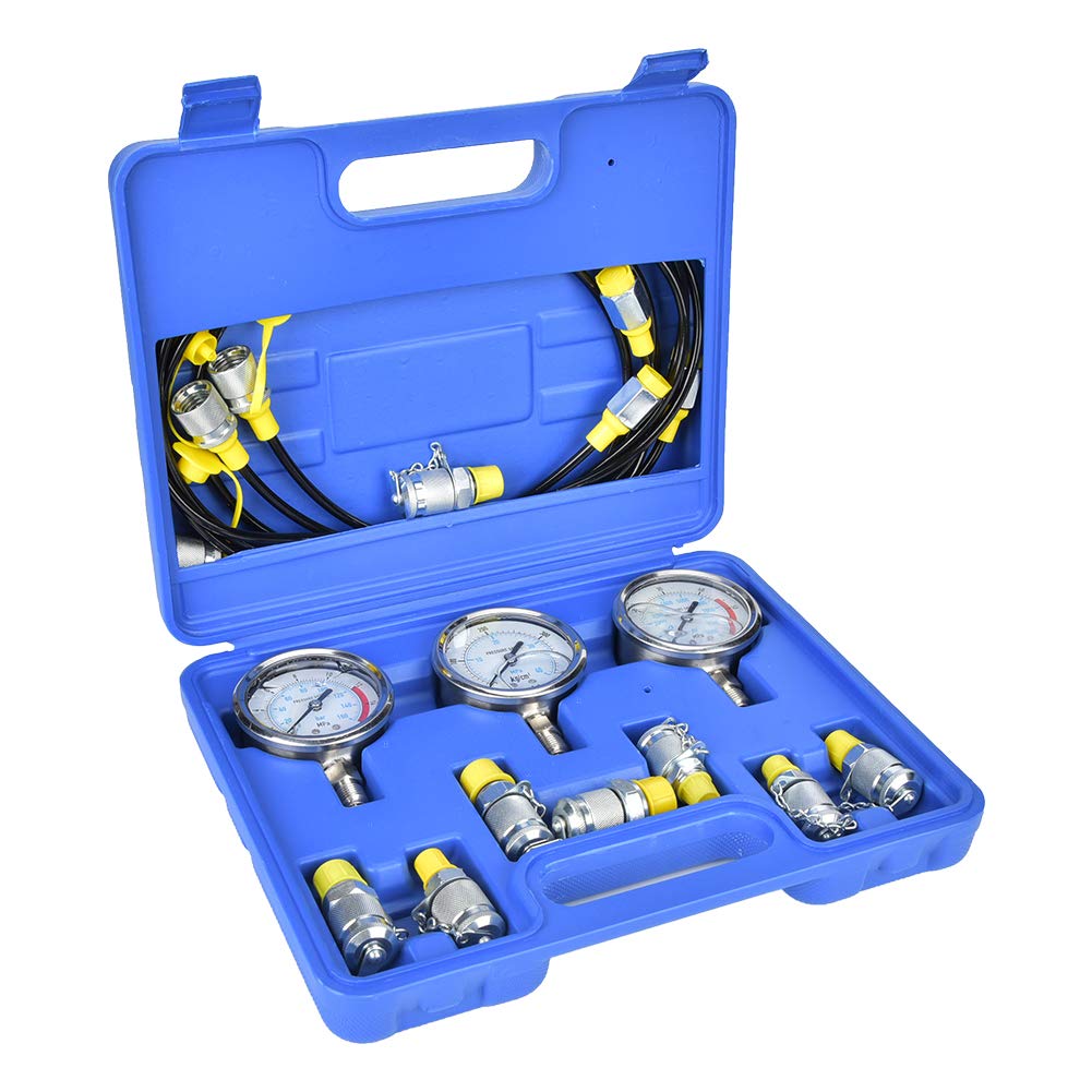 Kit per Prove di Pressione Kit per Prove di Pressione idraulica Strumento per Prove di Pressione per Attrezzature idrauliche con manometro per manometri Idraulici per Olio