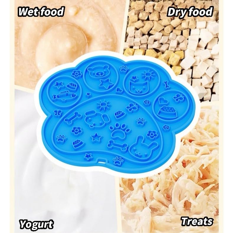 Pet Friends Forever Silicone Licking Mats, 2-Pack, Blue and Pink, 18.5 x 20 cm, with Suction Cups - Image 2