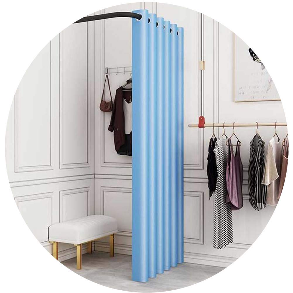 SIAMZYWV Dressing Room for BoutiquePrivacy Screen Mobile Track Locker Room, Blackout Curtains Kit Iron Bracket Detachable for Office Wedding Dress Photo Studio Protection Privacy Partition