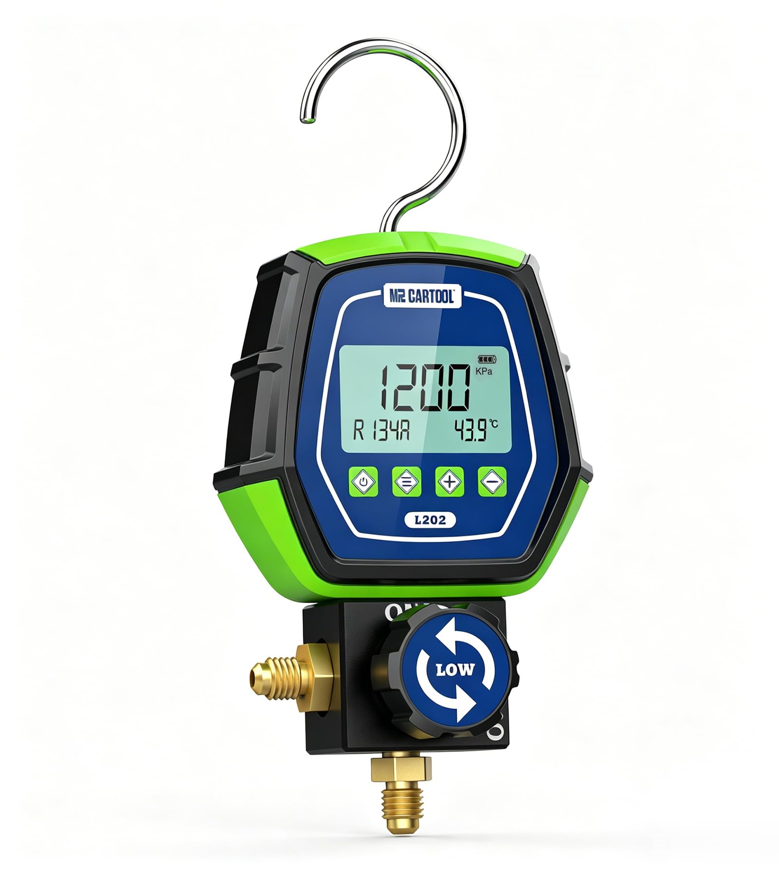 MR CARTOOL Manomètre Numérique Gaz Basse Pression HVAC Réfrigérant Collecteur Manomètres Numériques pour Systèmes de Réfrigération Climatiseurs R32 R410a
