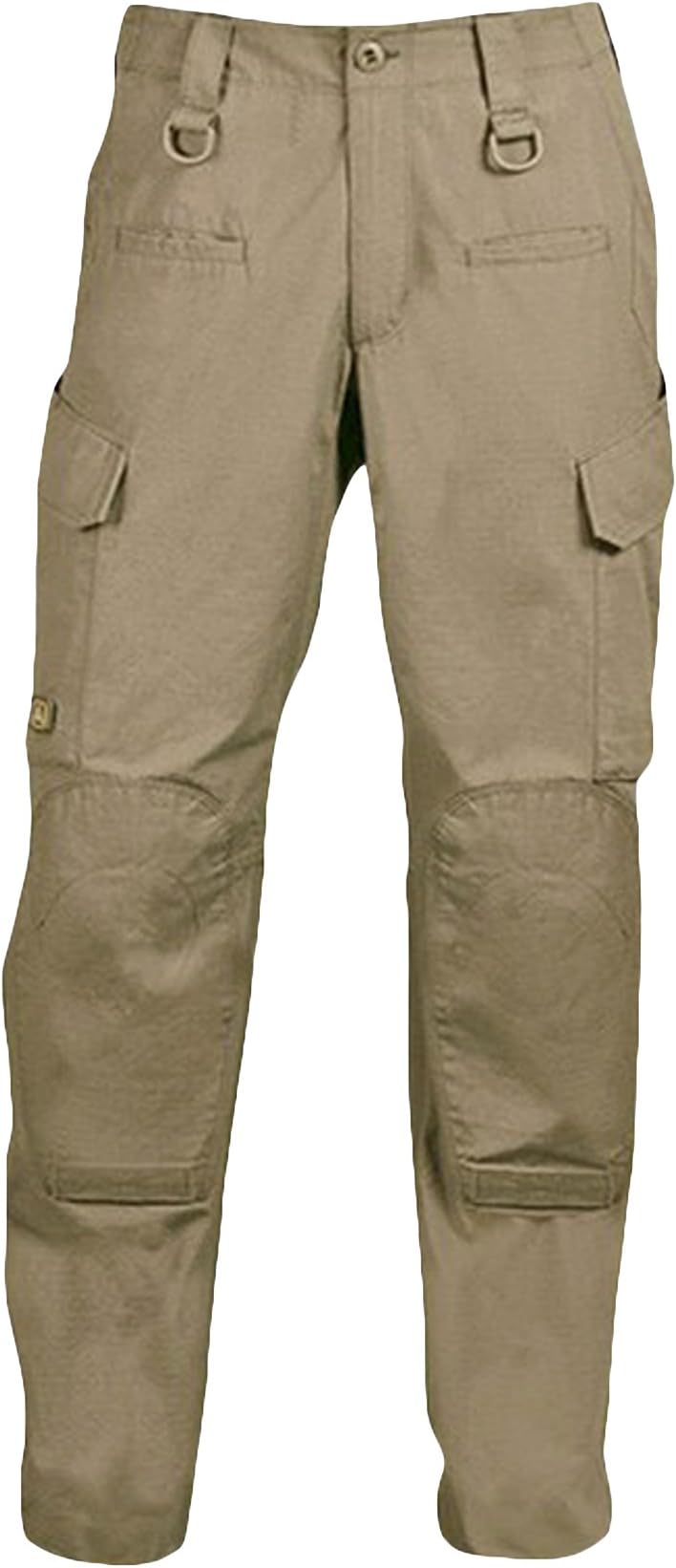 ESDY Men's Outdoor Flat Front Work Multi Pockets Quick-drying Casual Caro Pants Khaki 30