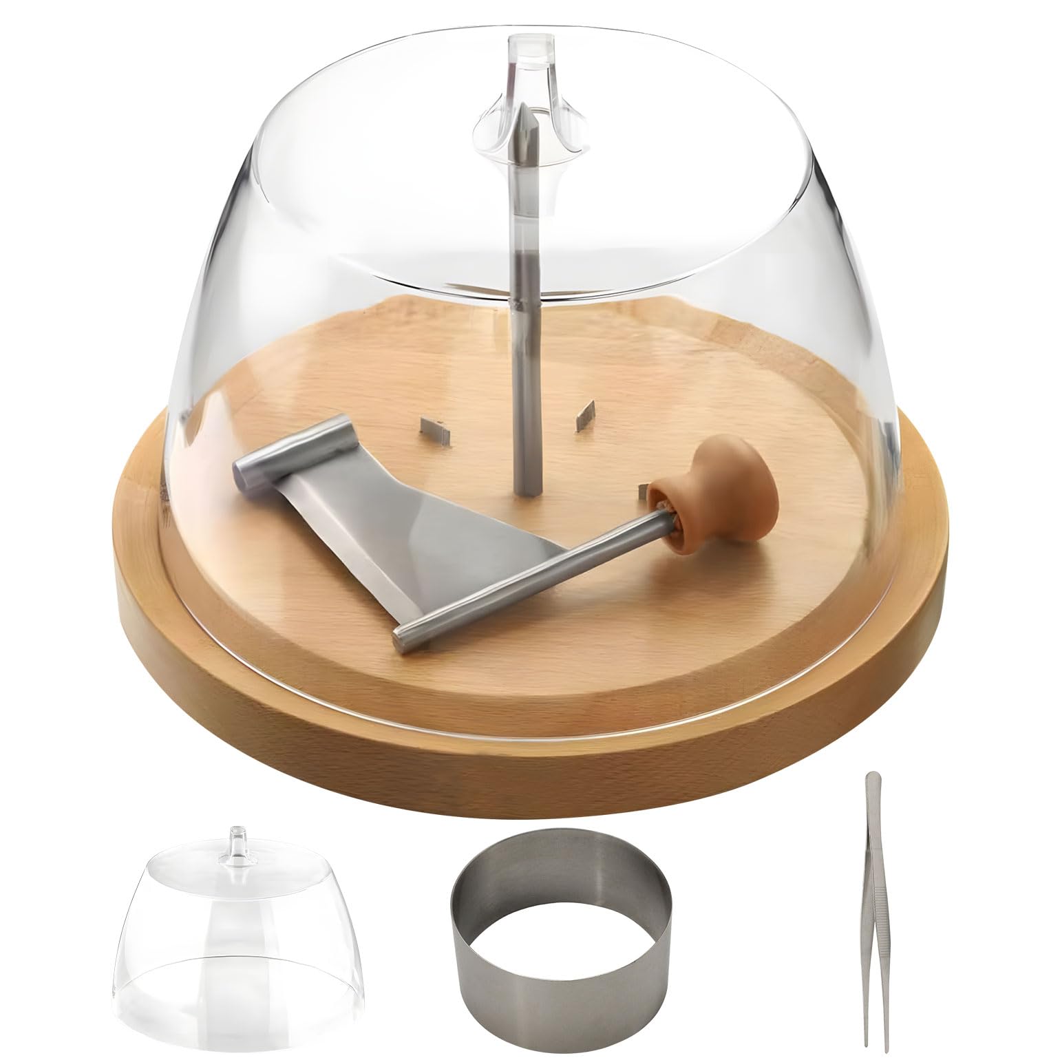 Drehbare Käsereibe mit rutschfestem Holzständer und abnehmbaren Teilen für schnelle Reinigung, perfekt für Liebhaber und erfahrene Köche, Handwaschwerkzeug