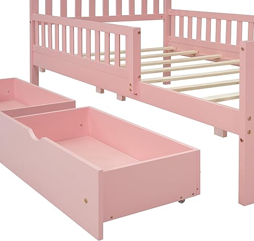 Miniatura 168 de Moderna plataforma de tamaño matrimonial con cabecera de almacenamiento y barandilla de seguridad para niños, plataforma de madera funcional con luz