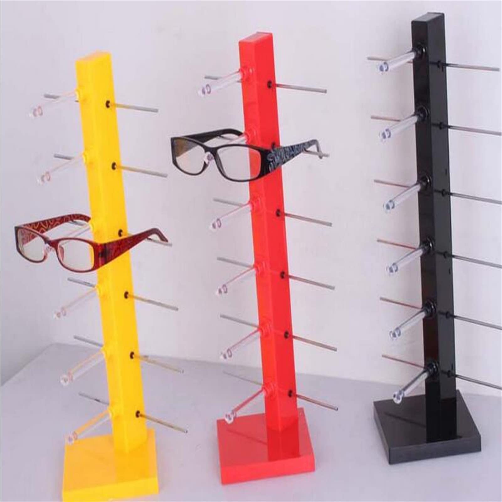 Brillenhalte Mode-Design 6-Paar-Sonnenbrille-Augenbrillen Rahmen-Rack Eyewear-Zähler-Halter-Anzeigen-Anzeige-Anzeigen-Halter Brillenständer (Color : Yellow)