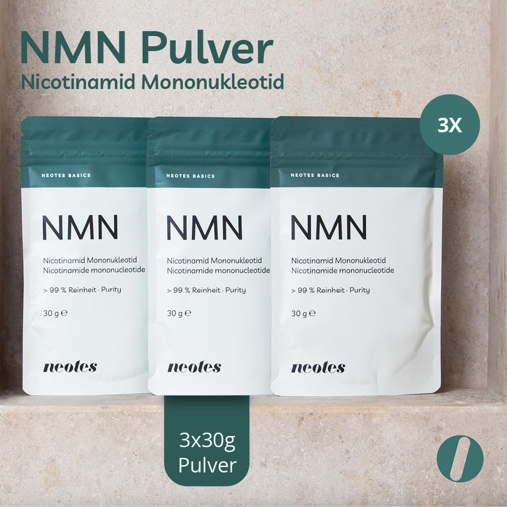 NMNeotes - 3 x 30g Packung | hochreines Nicotinamid Mononukleotid Pulver - Reinheit mehr als 99% ohne Zusatzstoffe - in Deutschland laborgeprüfter Markenrohstoff für Laboranwendung | neotes