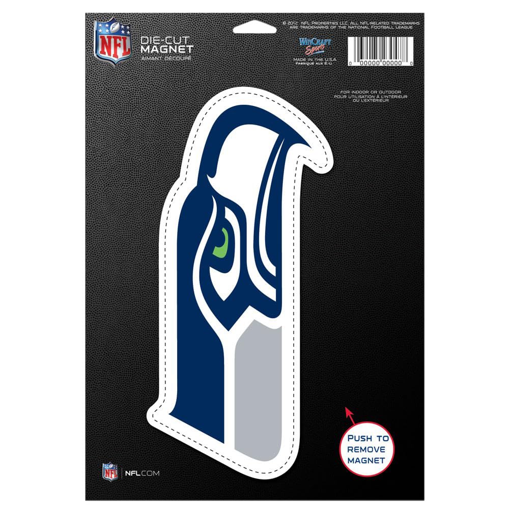 Aimant logo NFL Seattle Seahawks découpé pour décorer le frigo de votre cuisine