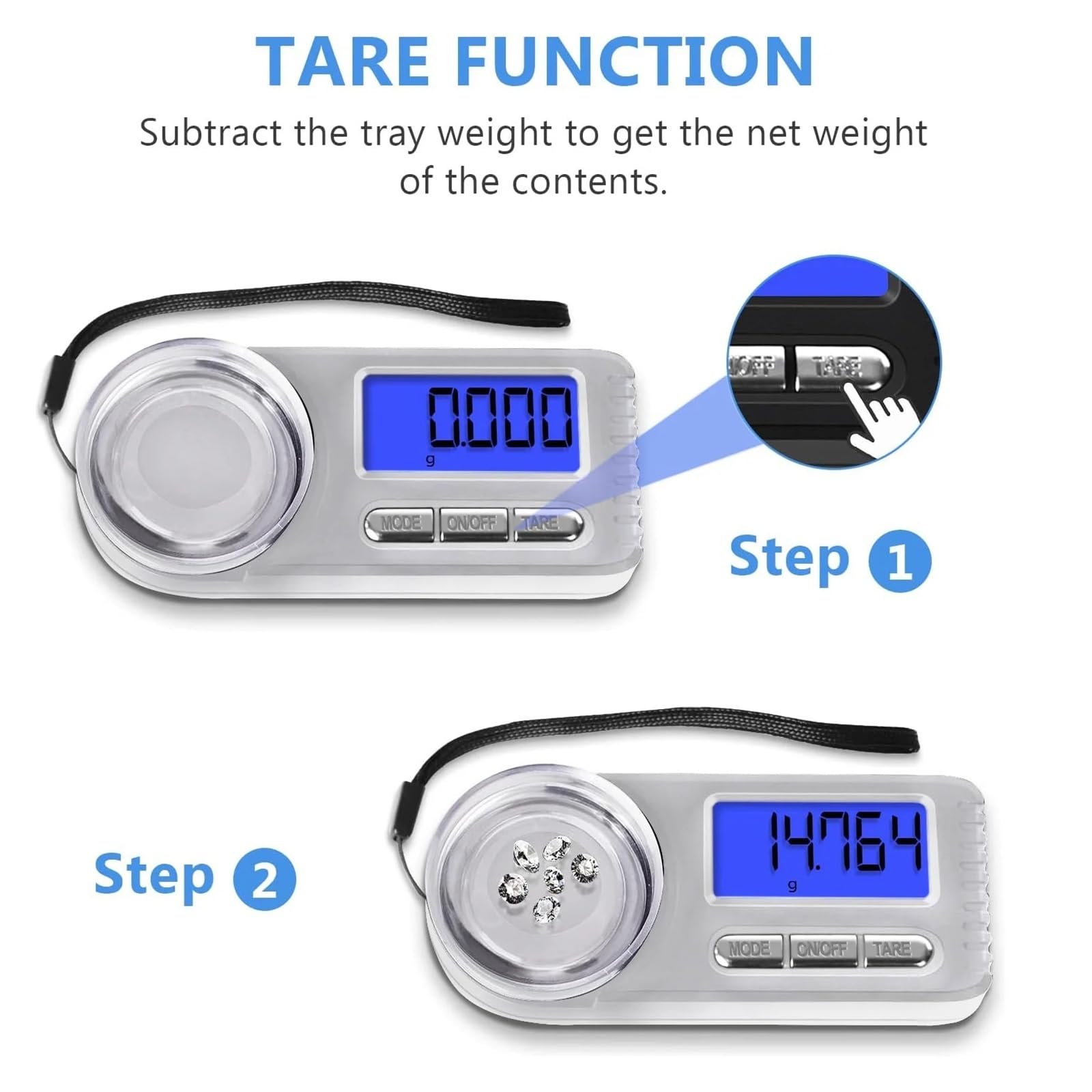 Cyfrowa waga miligramowa, 20 g/0,001 g, miniaturowa, wysoce precyzyjna przenośna z wyświetlaczem LCD