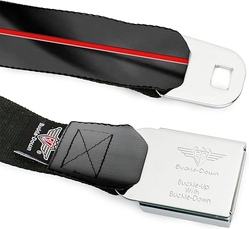Miniatura 9 de Buckle-Down Cinturón de seguridad Dodge 100th Anniversary RhombusStripe Black-Gray SwirlRed 1.5 pulgadas de ancho 32-52 pulgadas de largo