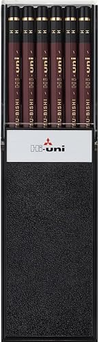 uni - Lápiz de madera, H, caja de 12 (HUH), marrón