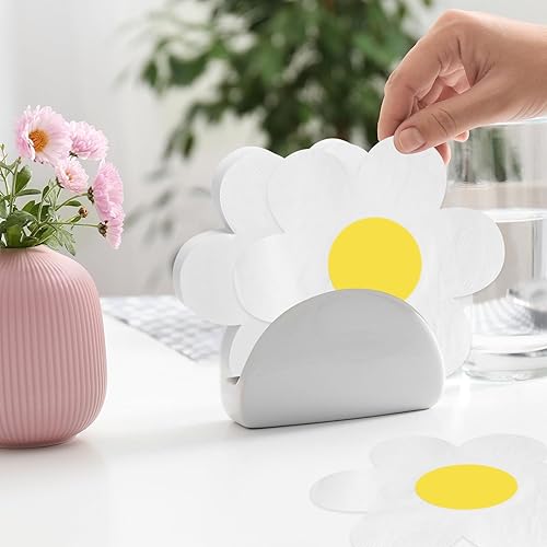 Miniatura 6 de Honoson 100 servilletas de papel con margaritas estilo bohemio, diseño de margaritas hippie, desechables, para cóctel, almuerzo, cena, para