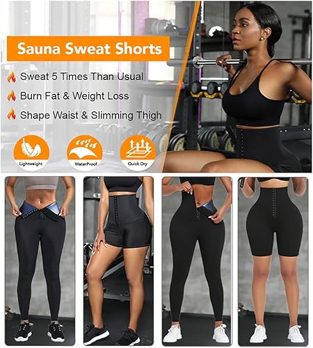 Miniatura 4 de FULIER Sauna, moldeadora para mujer, para bajar de peso, pantalones deportivos para entrenamiento, yoga, pantalones térmicos