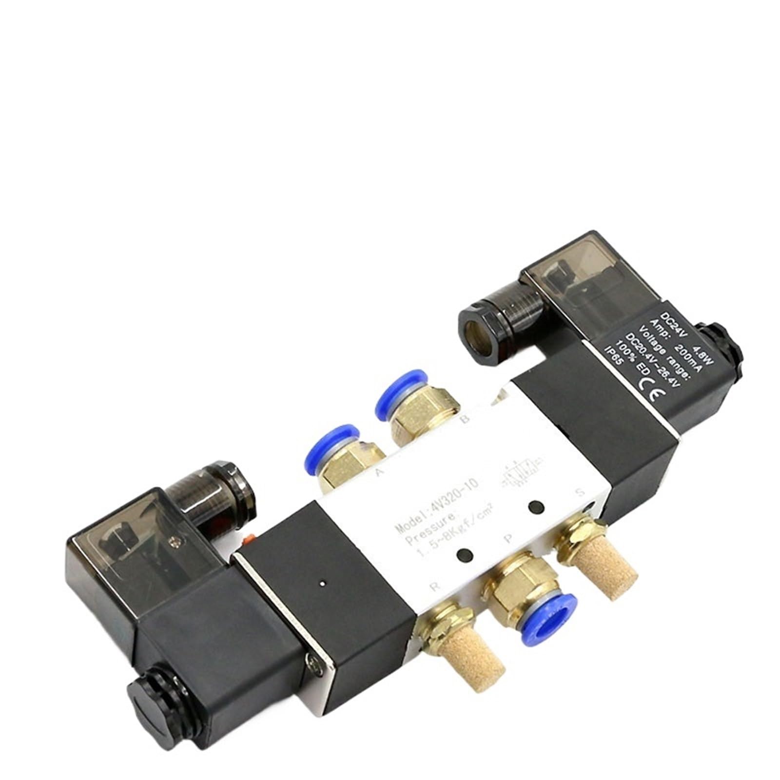 Orflzupk 6Mm Pneumatic 5/2 Way Dual Coil Solenoid Valve 4V320-10 Solenoid Valve Air Valve Directional Valve Dc12v Dc24v Ac110v Ac220v(,Dc24v)
