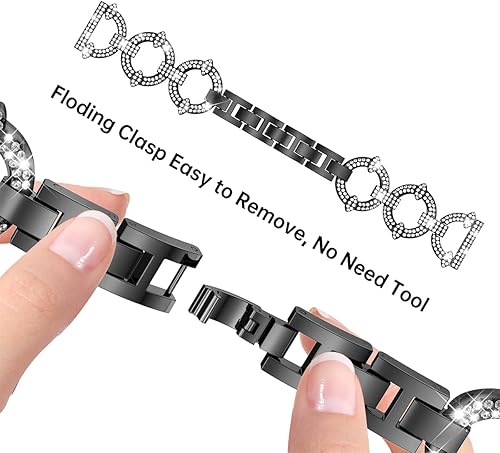 Miniatura 10 de Mesime Correas brillantes compatibles con Samsung Galaxy Watch 7 de 1.575 pulgadas, 1.732 pulgadas, 0.787 pulgadas, elegante correa de repuesto para