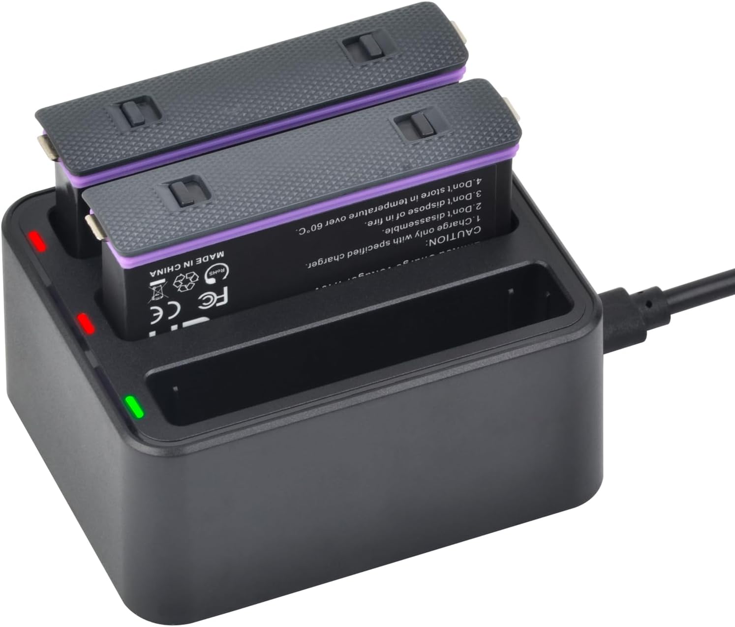Batmax LED Fast 3-Slots Charge Hub Charger with Type C Port for Insta360 X4 Camera Battery