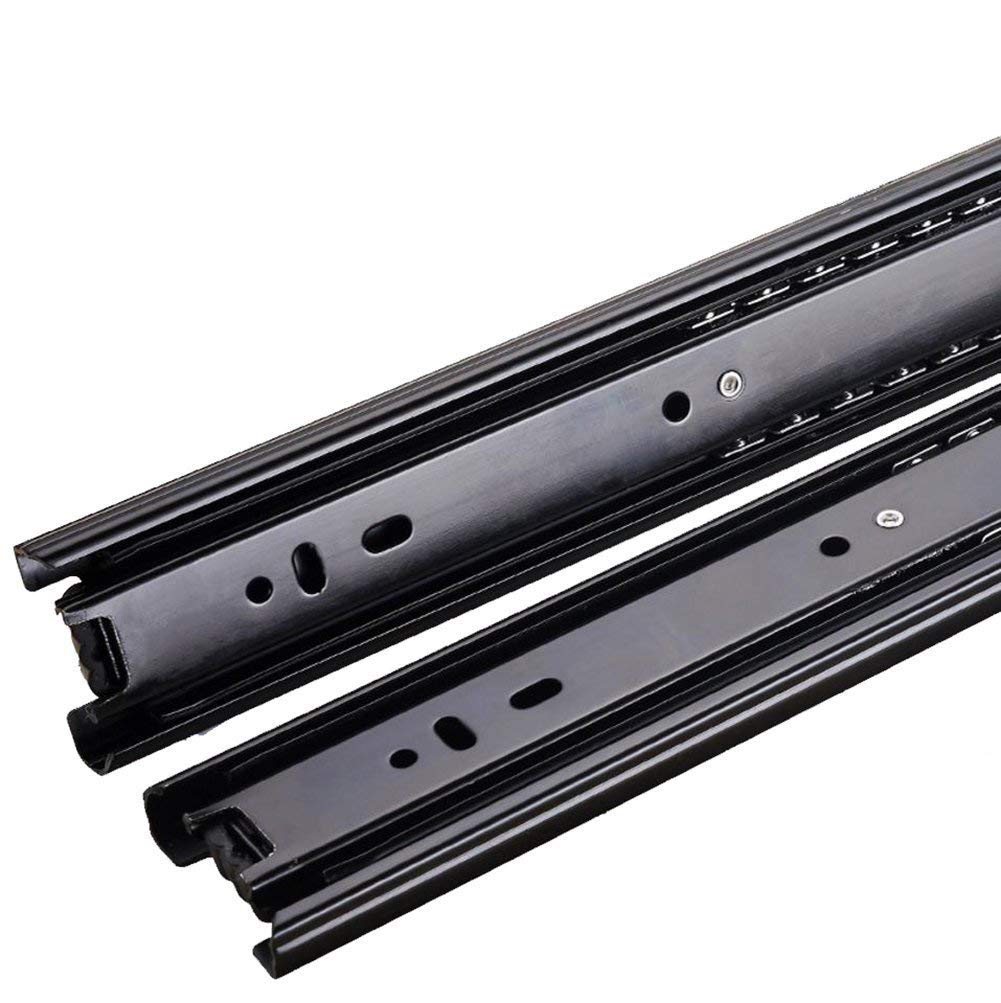 Btibpse 14 Inch Drawer Slides Ball Bearing Full Extension Guide Rail Black Pair