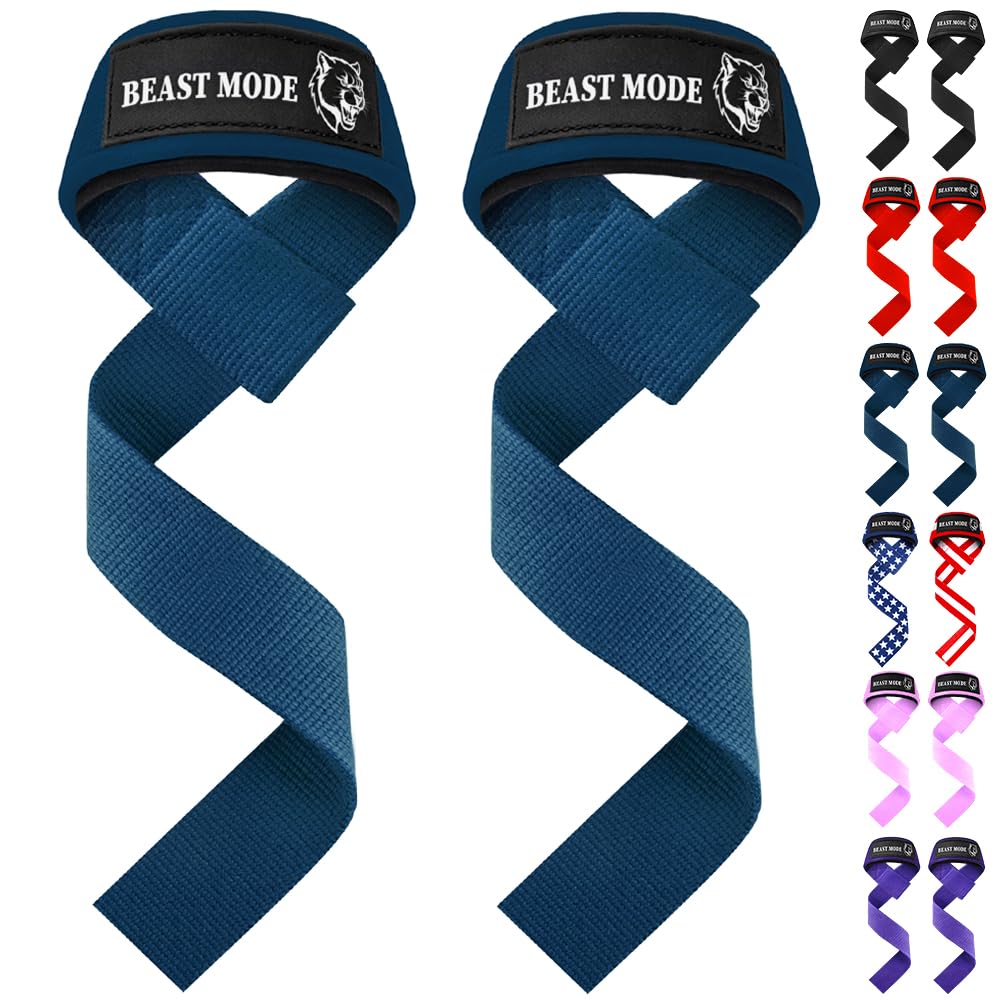 TECEUM Lifting Straps for Weightlifting Gym Strength Training - Wrist Straps with Neoprene Padded Cotton - Men & Women – Ideal for Powerlifting,
