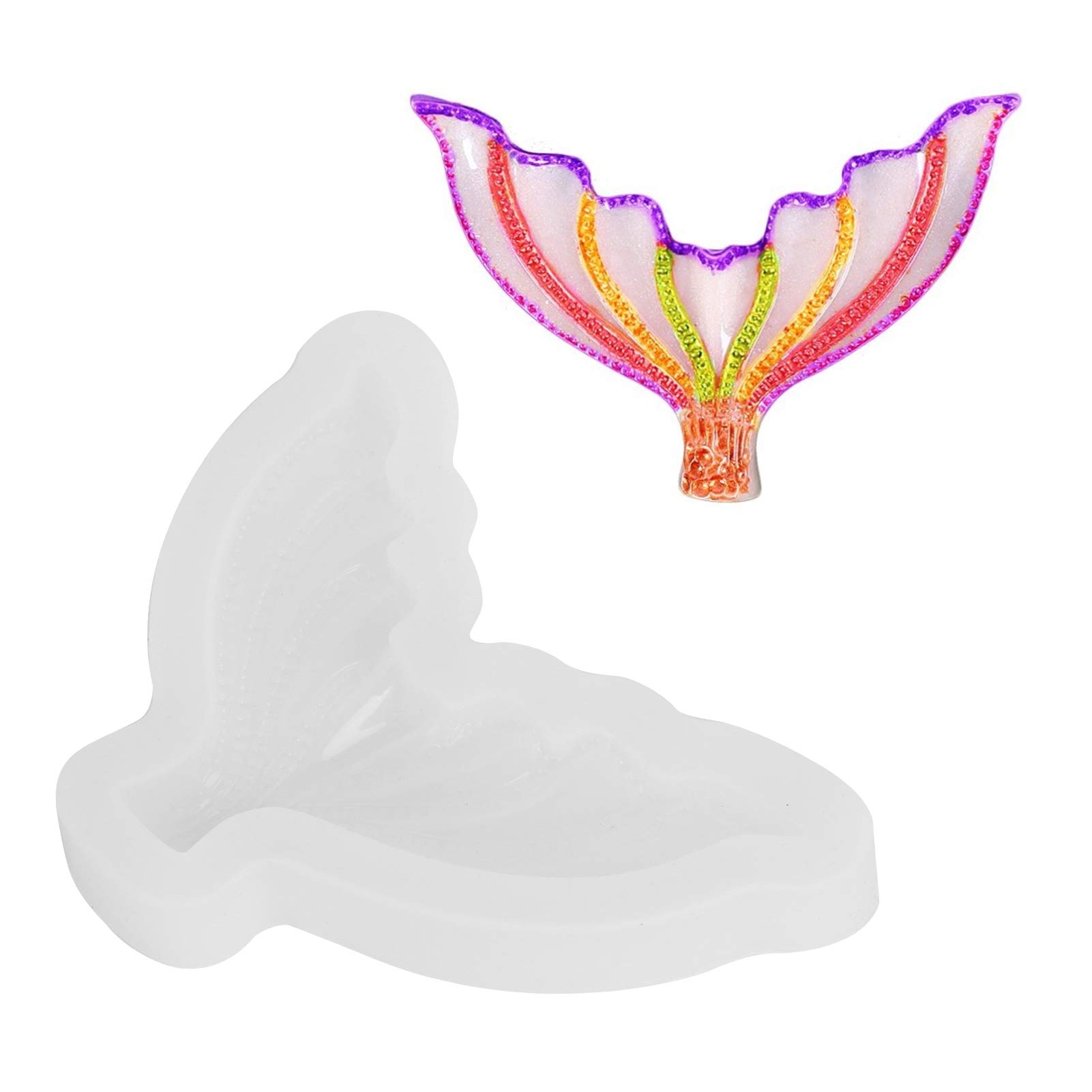 Stampo In Silicone A Forma Di Coda Di Sirena E Pinna FUNSHOWCASE – Multiuso Per Zucchero, Cioccolato, Resina, Gioielli, Tema Marino - 4