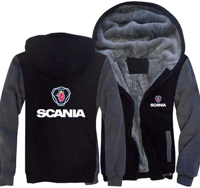 SCANIA Hooded Printed Sweater Jacket Warm Zip Hoodie Coat Sports Stitching Long Sleeve 3-XXXL