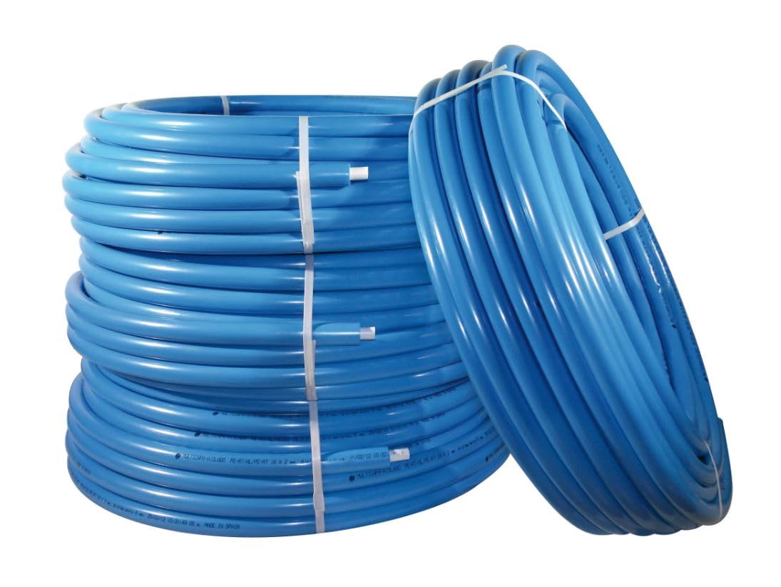 Suinga Tuberia Multicapa Azul para Fontaneria 16 mm con Aislamiento | Bobina 50 Metros | Espesor 2 mm | Presion 10 Bar | Soporta hasta 95C | Alta Resistencia y Durabilidad en Instalaciones