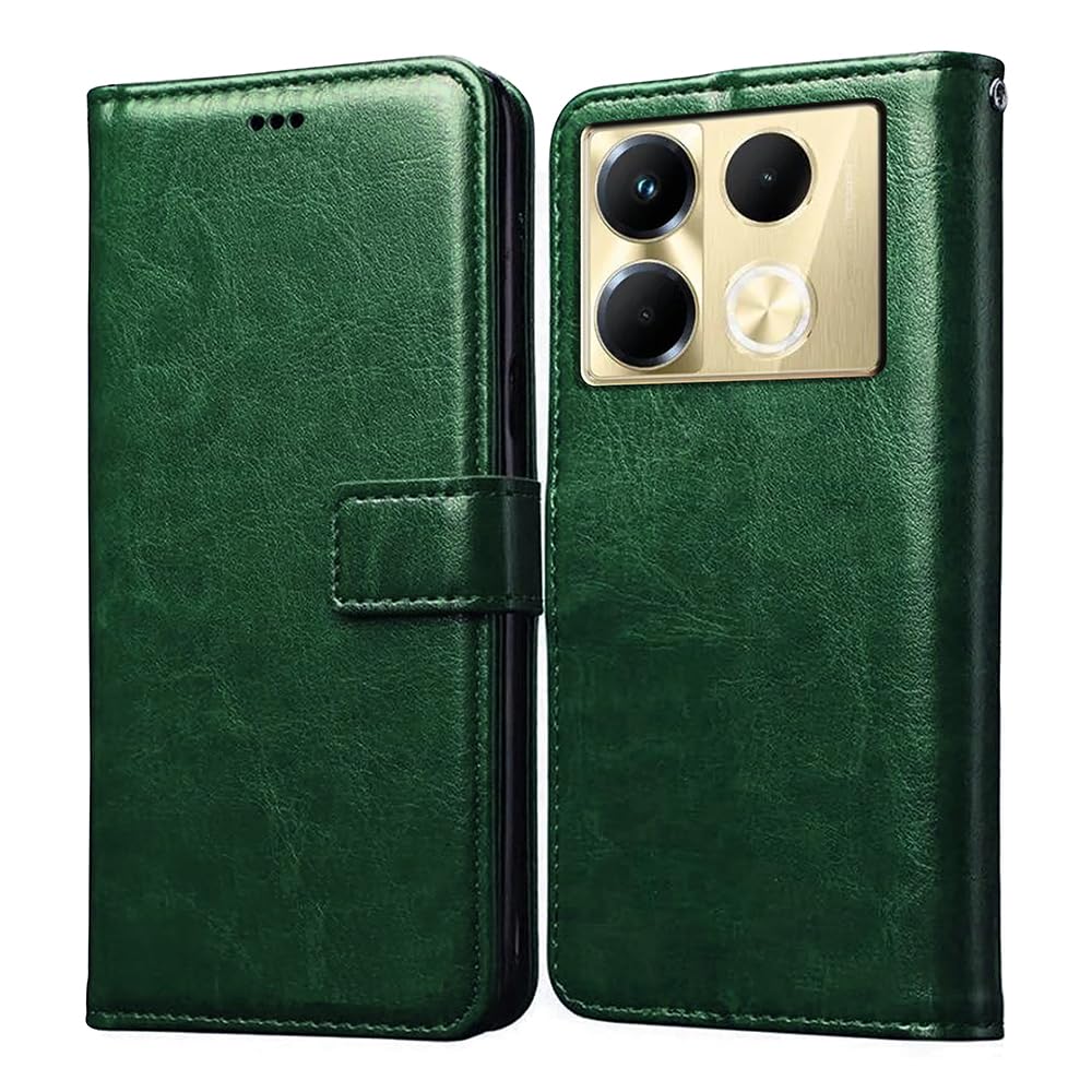 Amazon Brand- Solimo Flip for Infinix Note 40 Pro 5G (Leather_Green) (B0D39DB2C1) Amazon Price History, Amazon Price Tracker