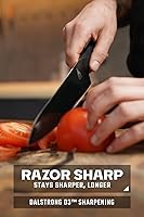 Vista 3 de Dalstrong Cuchillo de chef - 8 pulgadas - Serie Shadow Black - Revestimiento de nitruro de titanio negro - Cuchillo de cocina ultra afilado - Acero