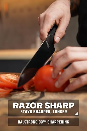 Miniatura 3 de Dalstrong Cuchillo de chef - 8 pulgadas - Serie Shadow Black - Revestimiento de nitruro de titanio negro - Cuchillo de cocina ultra afilado - Acero