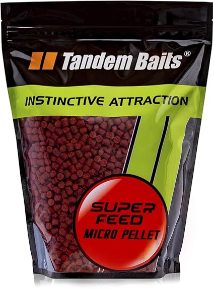 Los Tandem Baits SuperFeed Micro Pellets son un cebo altamente comprimido y tratado térmicamente para carpas. Disponibles en 2 tamaños y 11 sabores, son perfectos para la pesca Method Feder y contienen ingredientes atractivos para las carpas.