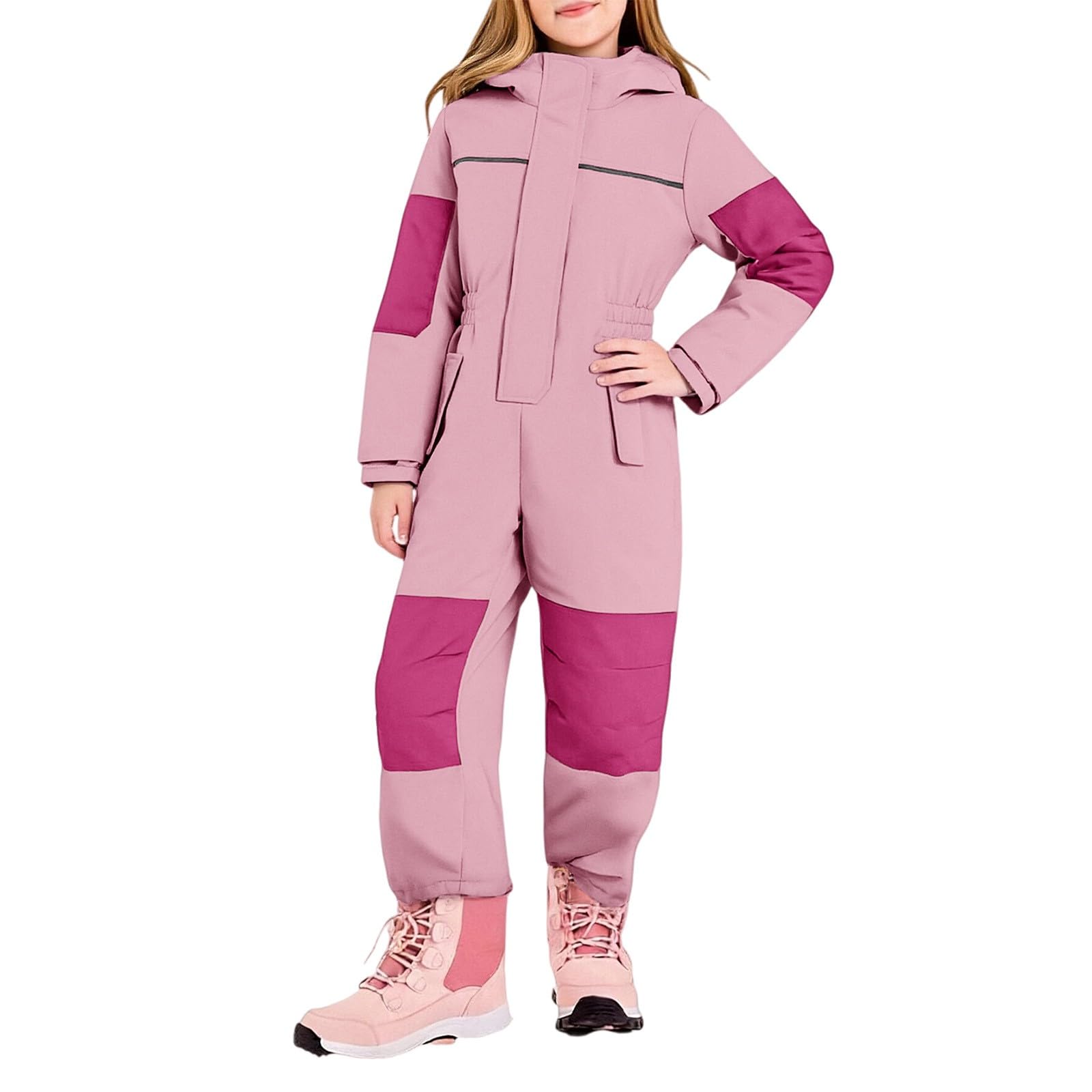 HEONSATI Completo Neve Bambini Tuta Da Sci Intera Bambine E Ragazze Tute Da Neve Apertura Con Cerniera Unisex Completo Sci Di Un Pezzo Impermeabile E Traspirante Tute Antivento Per Bambino Outdoor