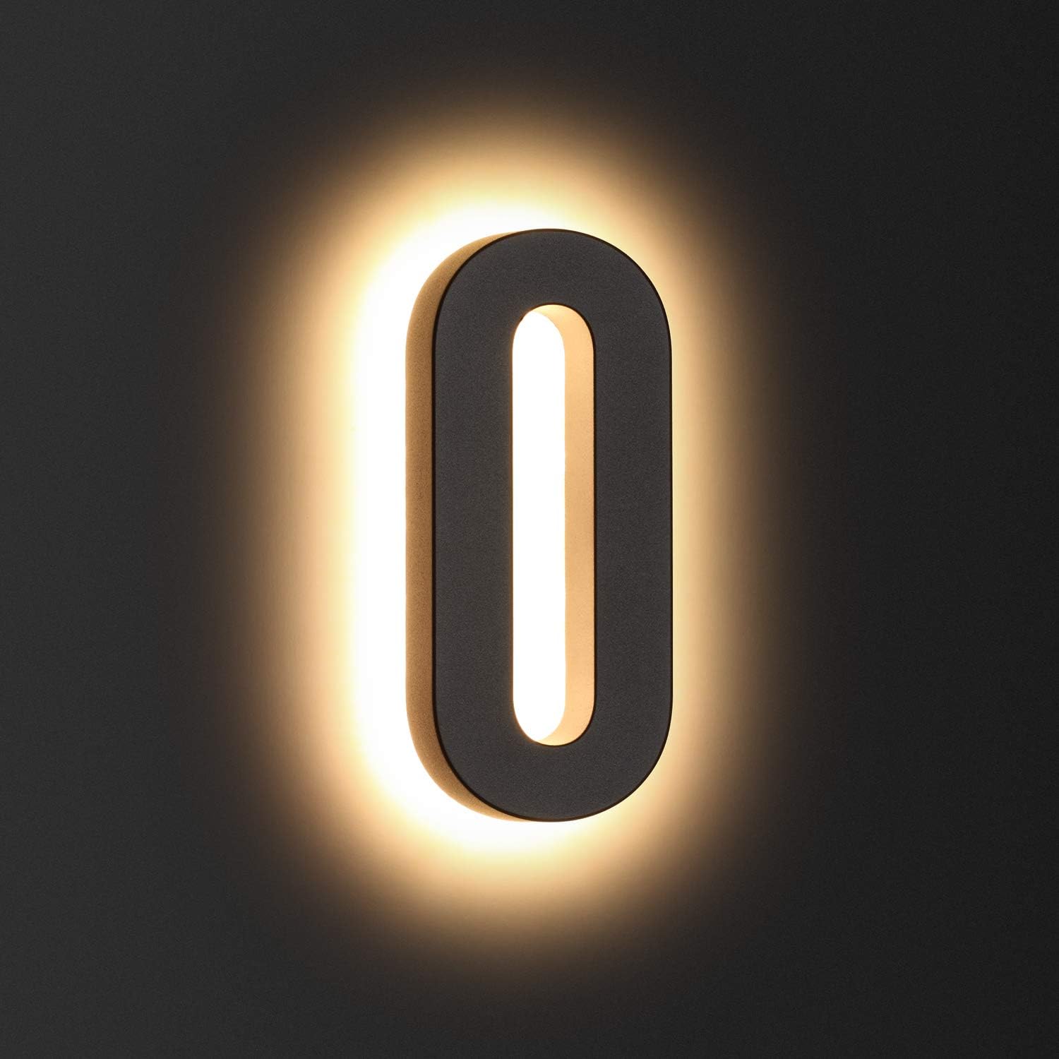 LMP 12V DC Low Voltage Led House Numbers Address Numbers 8 Inches, Modern Lighted House Numbers glow at night, Waterproof Corrosion Resistant, Easy to Install (number 0 No Powers)