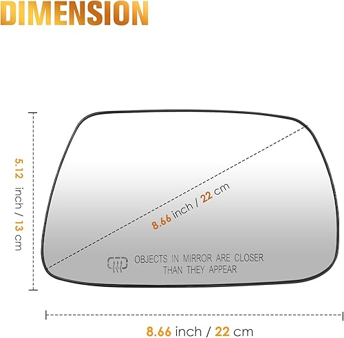 Miniatura 4 de Espejo calefactable lateral izquierdo y derecho para Jeep Grand Cherokee 2005 2006 2007 2008 2009 2010 Reemplazo para 5142875AA 5142874AA