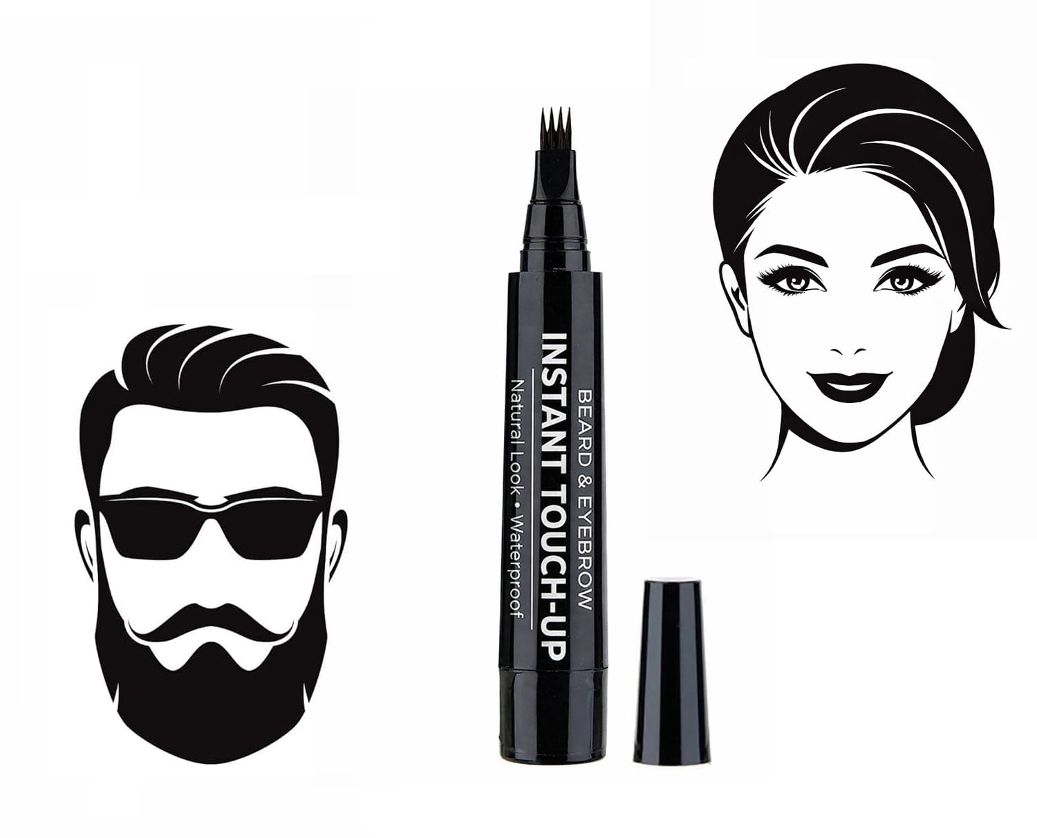 Hair Color Stick pen, Waterproof and Sweat-Proof Instant Hair Dye Stick Grey Hair Coverage for Men & Women, Easy Application,black, Patchy Areas/Male Mustache Repair Shape, Beard, Moustache-image-22
