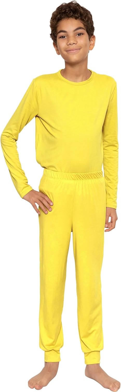 STRETCH IS COMFORT Boys Thermal Set Long Sleeve Top with Jogger Pants | Crew Neck or Hoodie | Thermal Underwear For Kids Set
