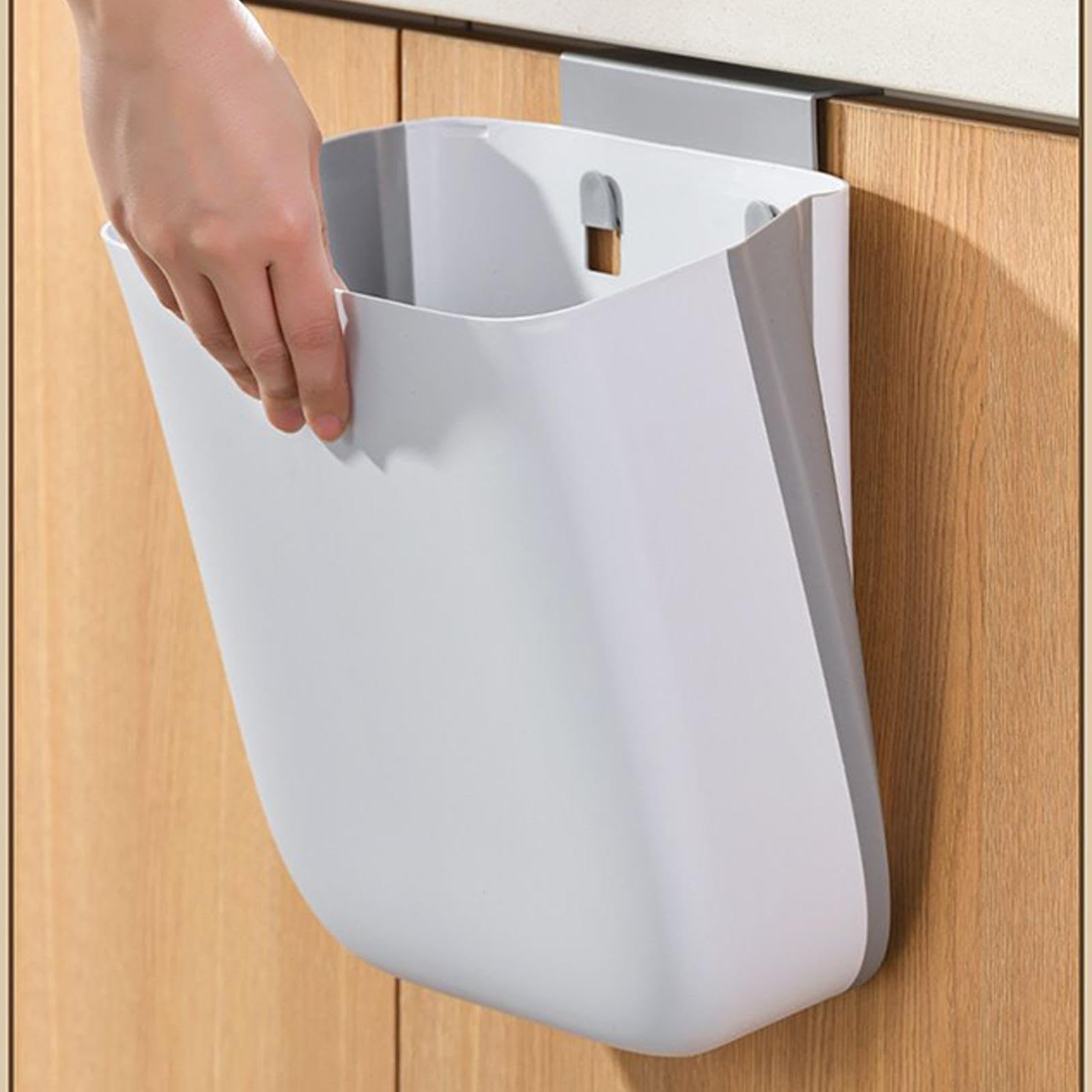 Pattumiera pieghevole da cucina da 10 l, con coperchio, salvaspazio, per armadio, bagno, camera da letto, campeggio, design versatile e compatto