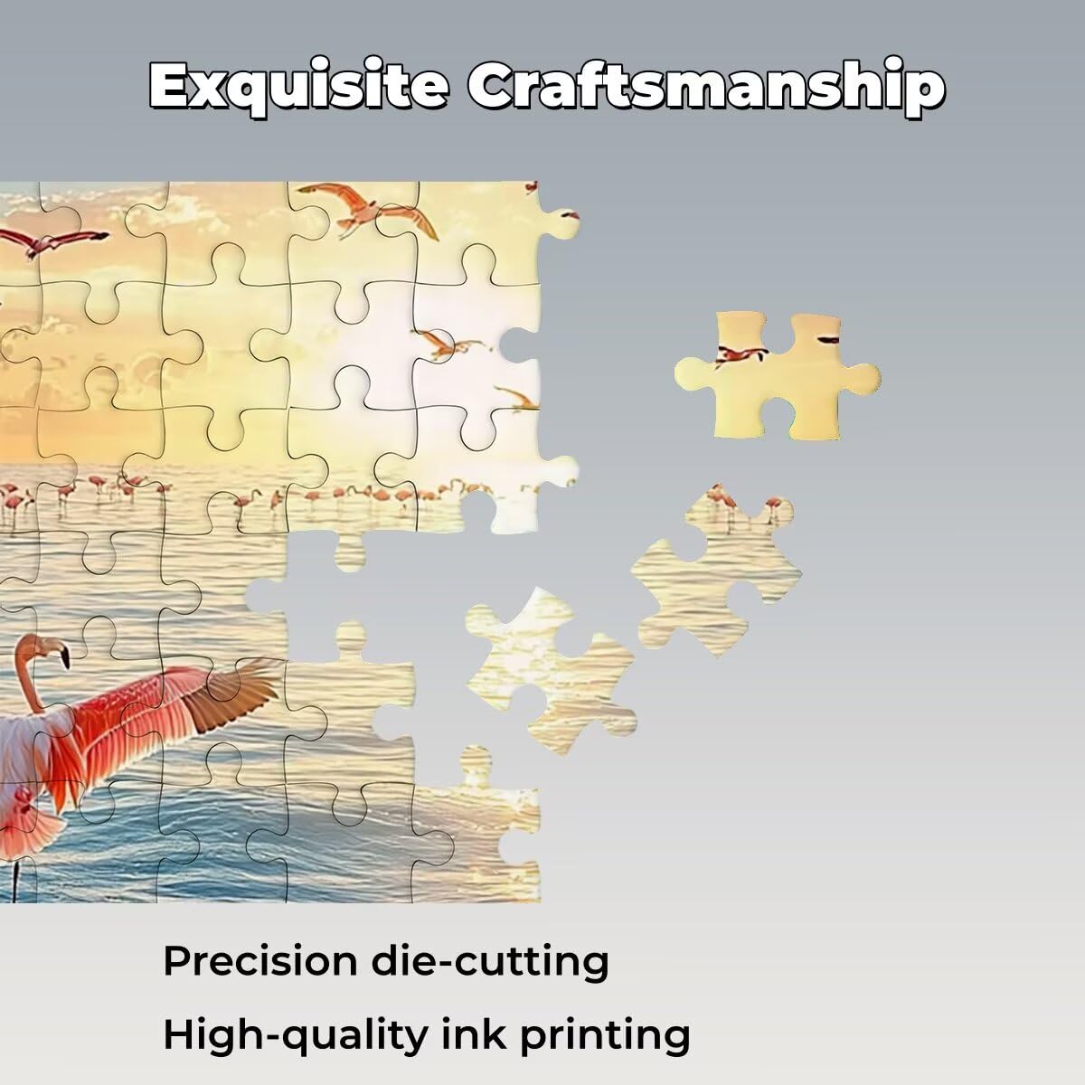Puzzle 4000 Pezzi Fenicotteri, Puzzle Adulti Mare in Legno, 141x87cm -1473