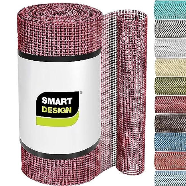 Smart Design Classic Grip Shelf Liner - 12 Inch x 10 Feet - Non Adhesive, Strong Grip Bottom, Easy Clean Kitchen Drawer, Cabinet, Cupboard Dresser Protector Cover, Non Slip Rubber Mat - Chili Pepper