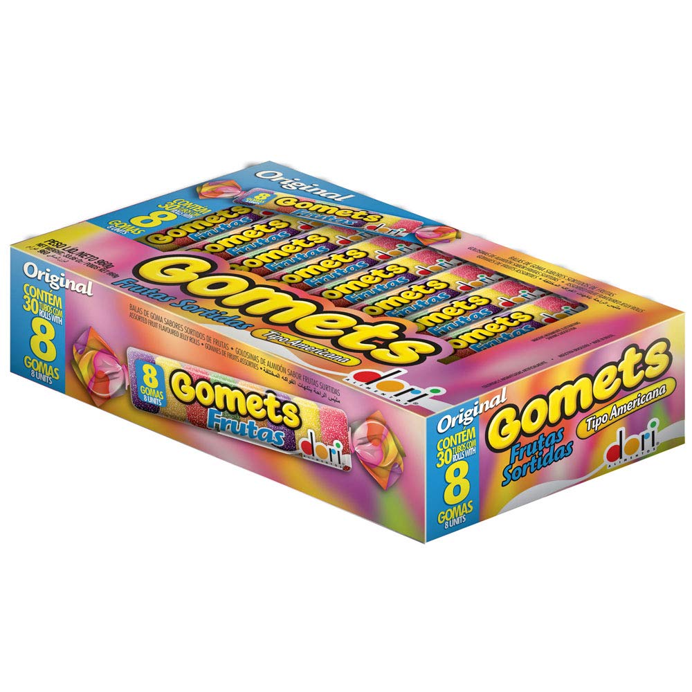 Gomets Assorted Fruit Flavoured Jelly Rolls Bala De Gomas 30 Rolls - 33.86 Oz. - 1 Pack