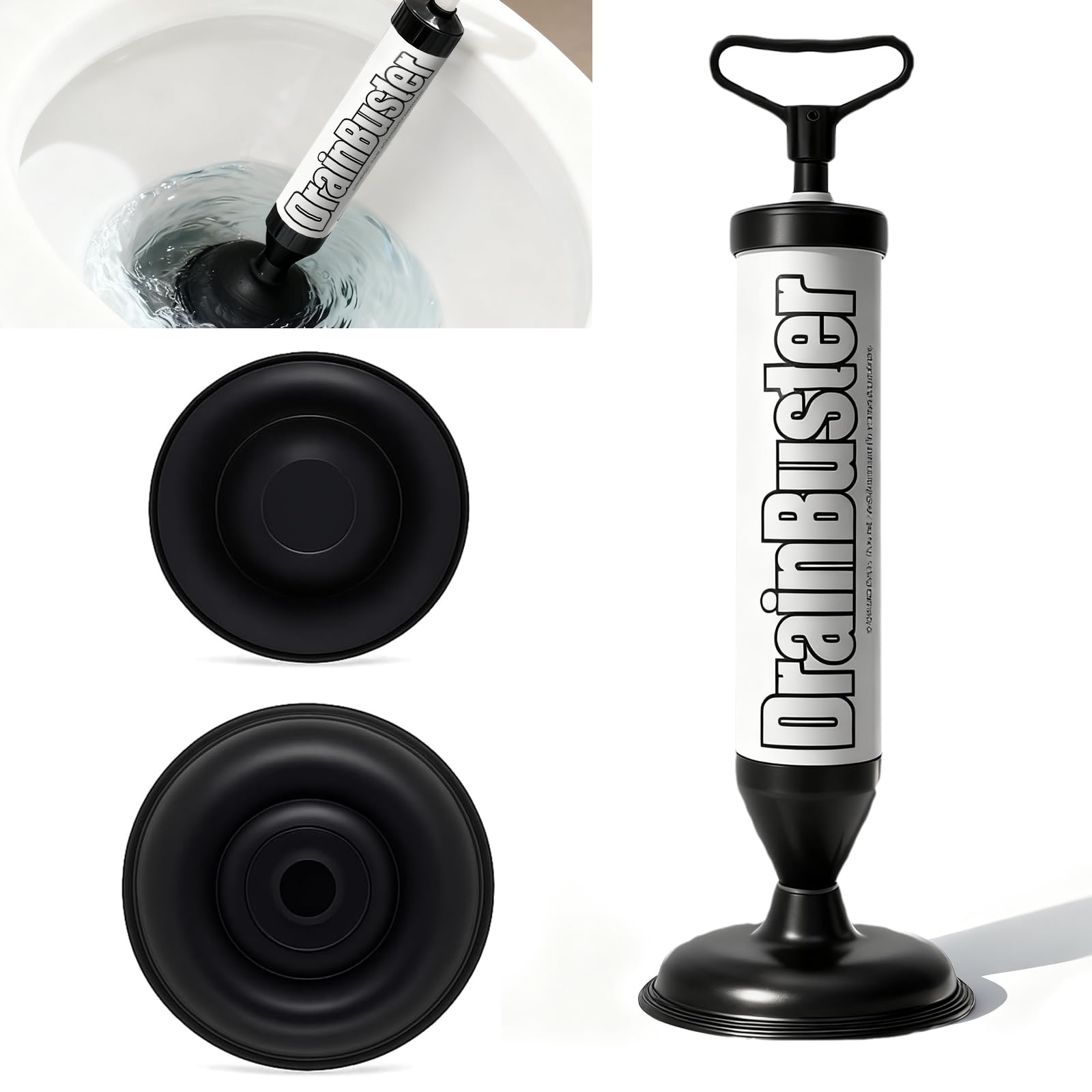Desatascador Ventosa, Desatascador Tuberias Manual De Vacío De Alta Succión, émbolo para Limpiar Tuberías Bloqueadas en Baños y Aseos Domésticos, limpia todos los atascos y obstrucciones