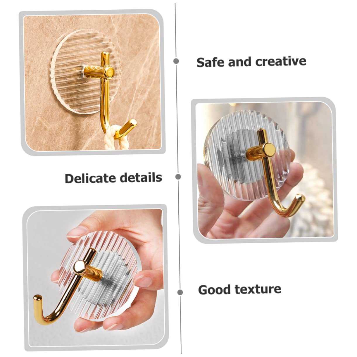 Ciieeo 3 Ensembles Crochets Adhésifs Muraux Crochets Autocollants Pour Serviettes Manteaux Et Outils Capacité De Charge Pour Salle De Bain Et Cuisine 5 Pièces * 3