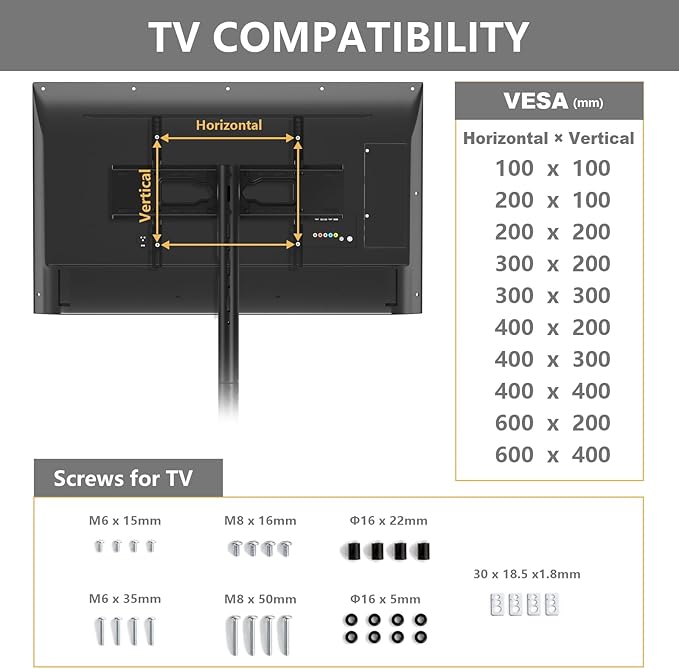 Soporte Móvil Doble TVON para TV 32-65 Pulgadas miniatura 9