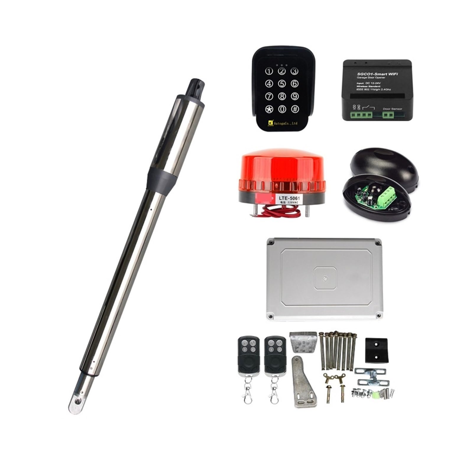 Rsgxlfqzvak Kit 12 Automatic Door Opener, Automatic 300Kg Single Leaf Door Electric Swing Gate Opener Motor Dc Linear Actuator Operator Access Control System(Kit 12)