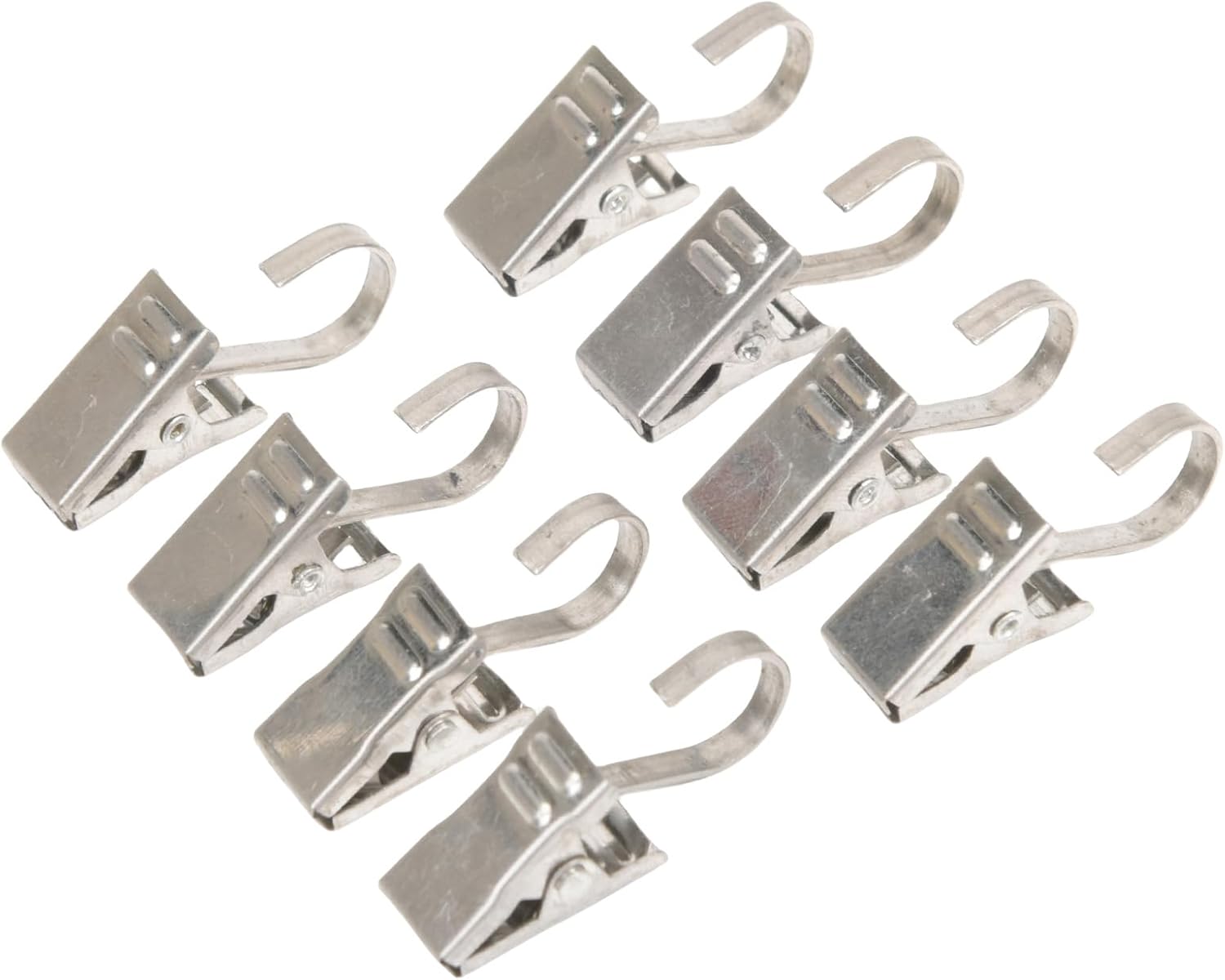 Curtain Rings in Silver Stainlessed Steel Finish Curtain Hooks Hangers Clips for Easy Hanging of Drapes 50/100Pieces Set