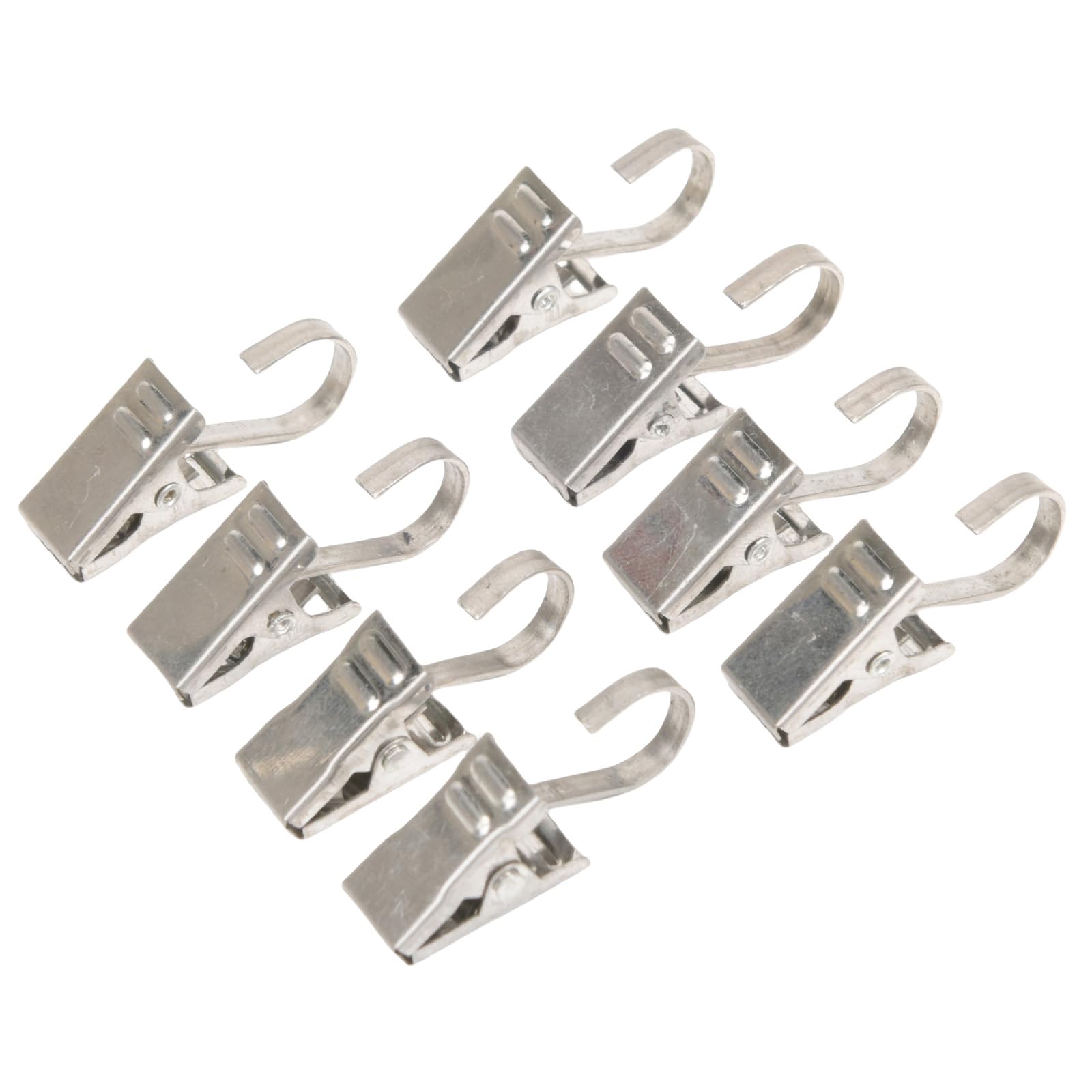 Anillos de cortina plateados con acabado de acero inoxidable para colgar cortinas fácilmente, 50/100 unidades