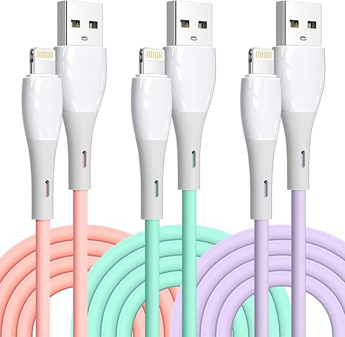 DFLASHS Cable de carga para iPhone con certificación MFi, paquete de 3 cables Lightning de 3 pies para iPhone 14131211 Pro MaxMiniXS MAXXRXSX87Plus6