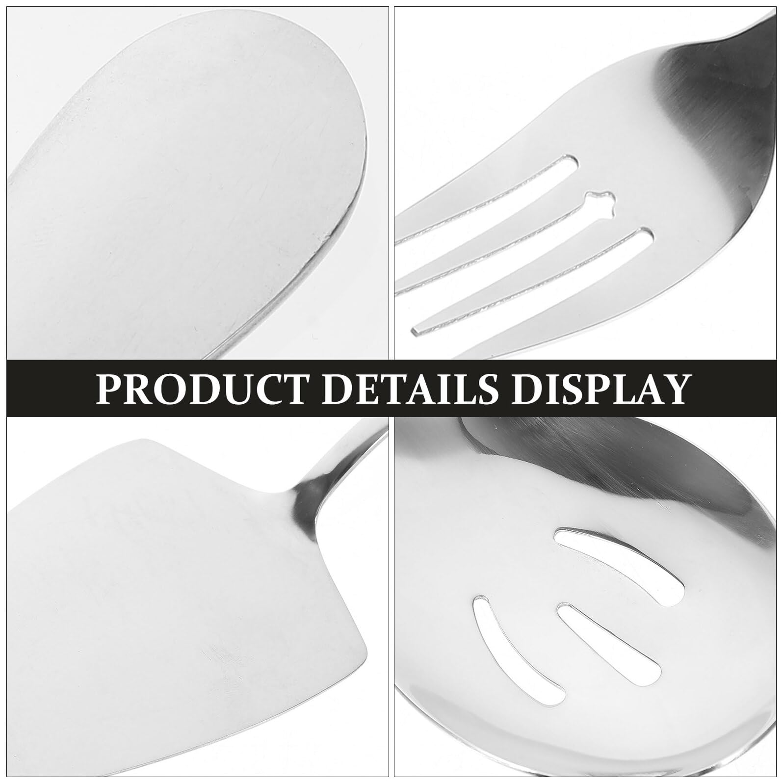6 pezzi Posate da Portata in Acciaio Inox Ergonomico Resistente per Buffet Feste e Uso Quotidiano Cucchiai e Forchette Lucide per Casa e Ristorante