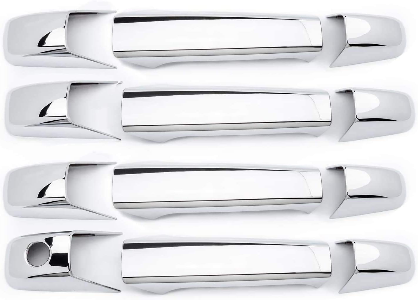 ALP Triple Chrome Plated 2pcs TOP HALF Mirror Cover+Handle Cover Overlays Compatible With Silverado Sierra Suburban Tahoe Yukon XL Escalade …